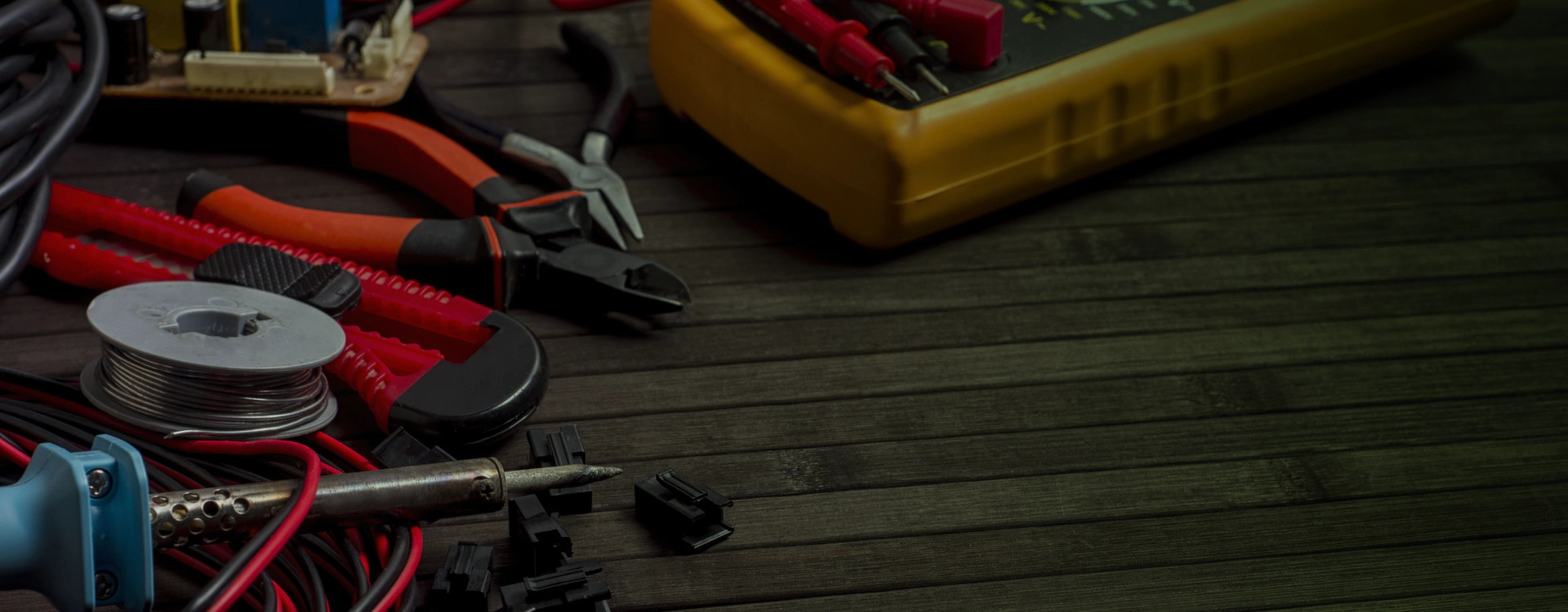 electrical tools on a table